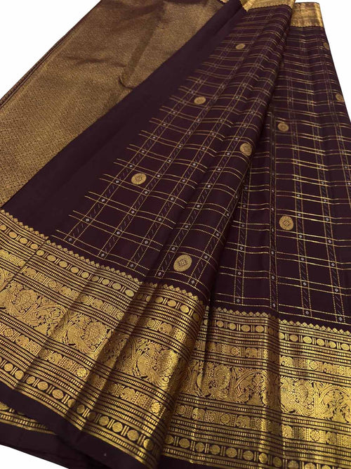 Maroon Kanjeevaram Pure Silk Saree Handloom Bridal Trousseau