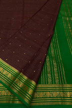 Maroon Handloom Mysore Pure Crepe Silk Saree