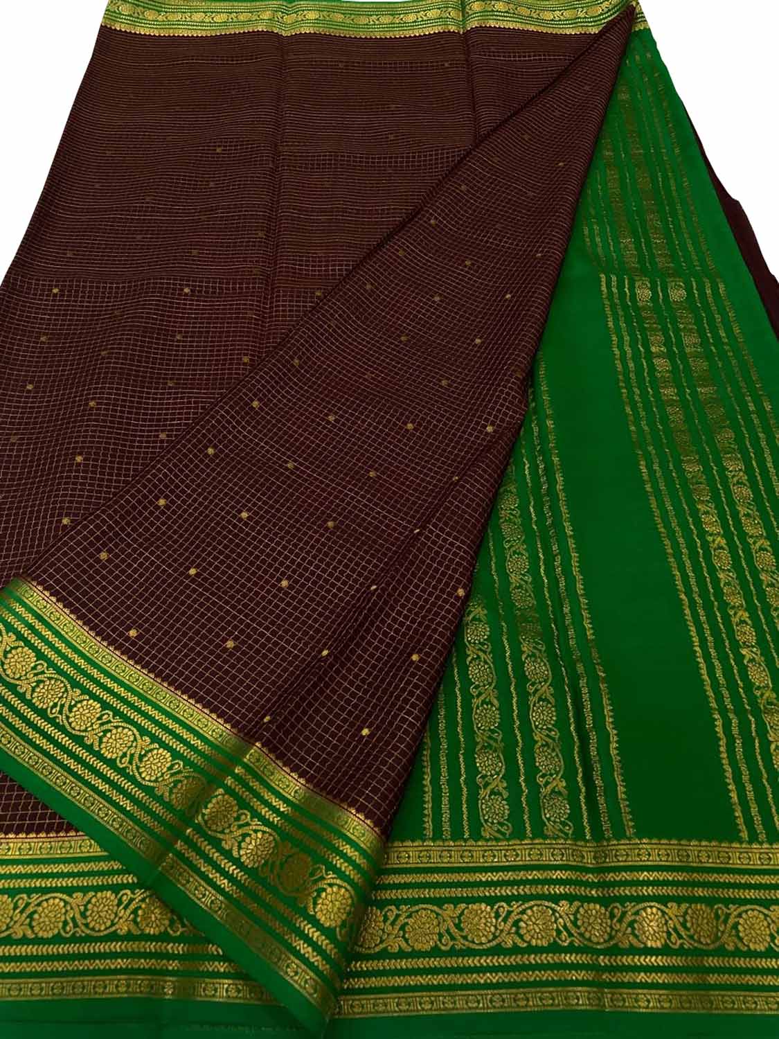 Maroon Handloom Mysore Pure Crepe Silk Saree
