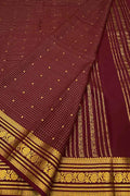 Maroon Handloom Mysore Pure Crepe Silk Saree