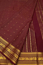 Maroon Handloom Mysore Pure Crepe Silk Saree