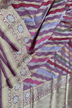 Multicolor Banarasi Katan Silk Saree Rangkat Weave Wedding