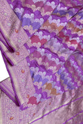 Multicolor Banarasi Katan Silk Saree Rangkat Handloom Festive