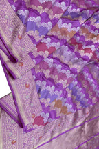 Multicolor Banarasi Katan Silk Saree Rangkat Handloom Festive
