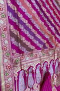 Multicolor Banarasi Katan Silk Saree Rangkat Weave Reception