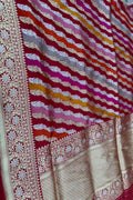 Multicolor Banarasi Katan Silk Saree Rangkat Weave Trousseau