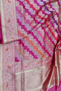 Multicolor Banarasi Katan Silk Saree Rangkat Weave Luxury Gift