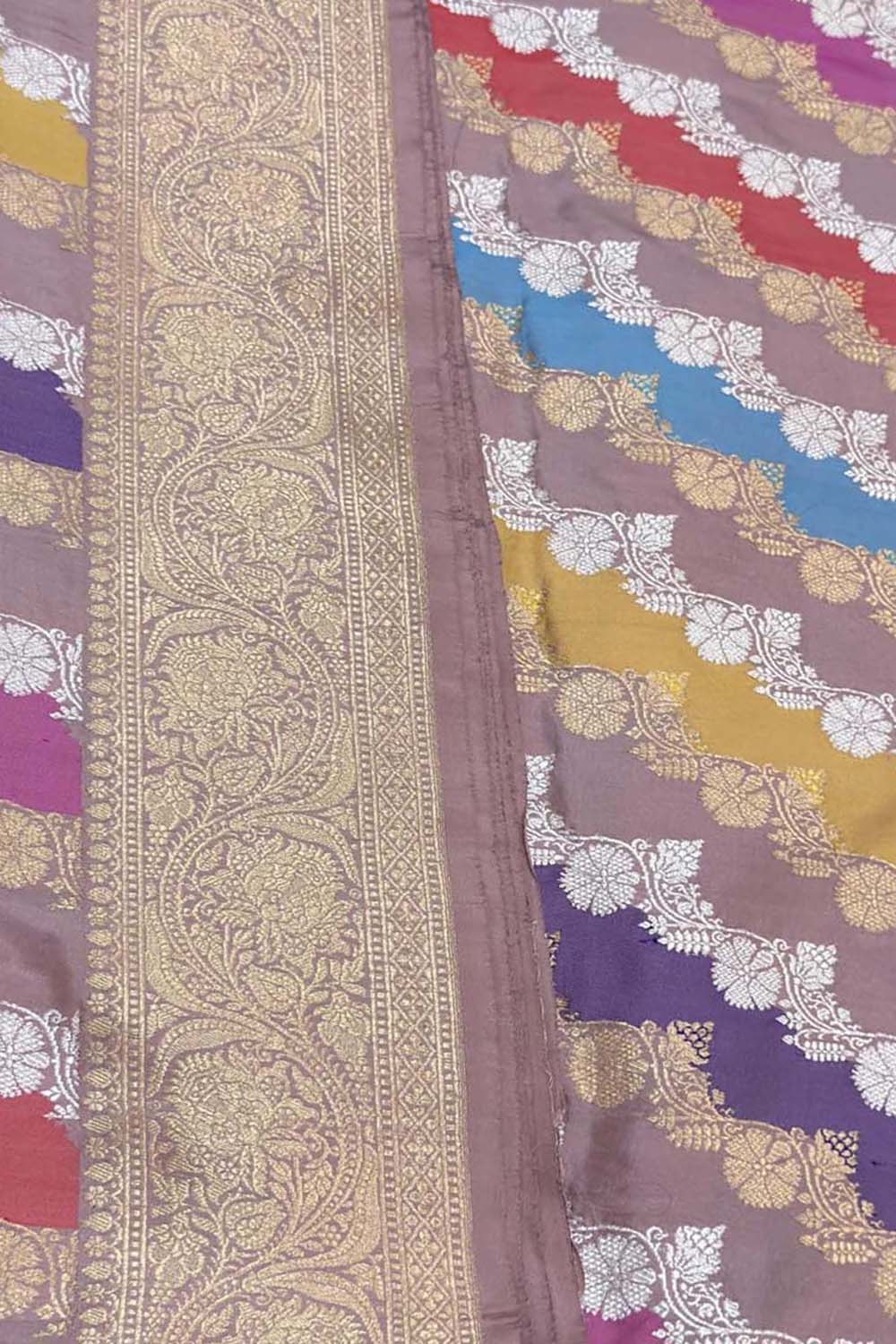 Multicolor Banarasi Handloom Pure Katan Silk Rangkat Saree