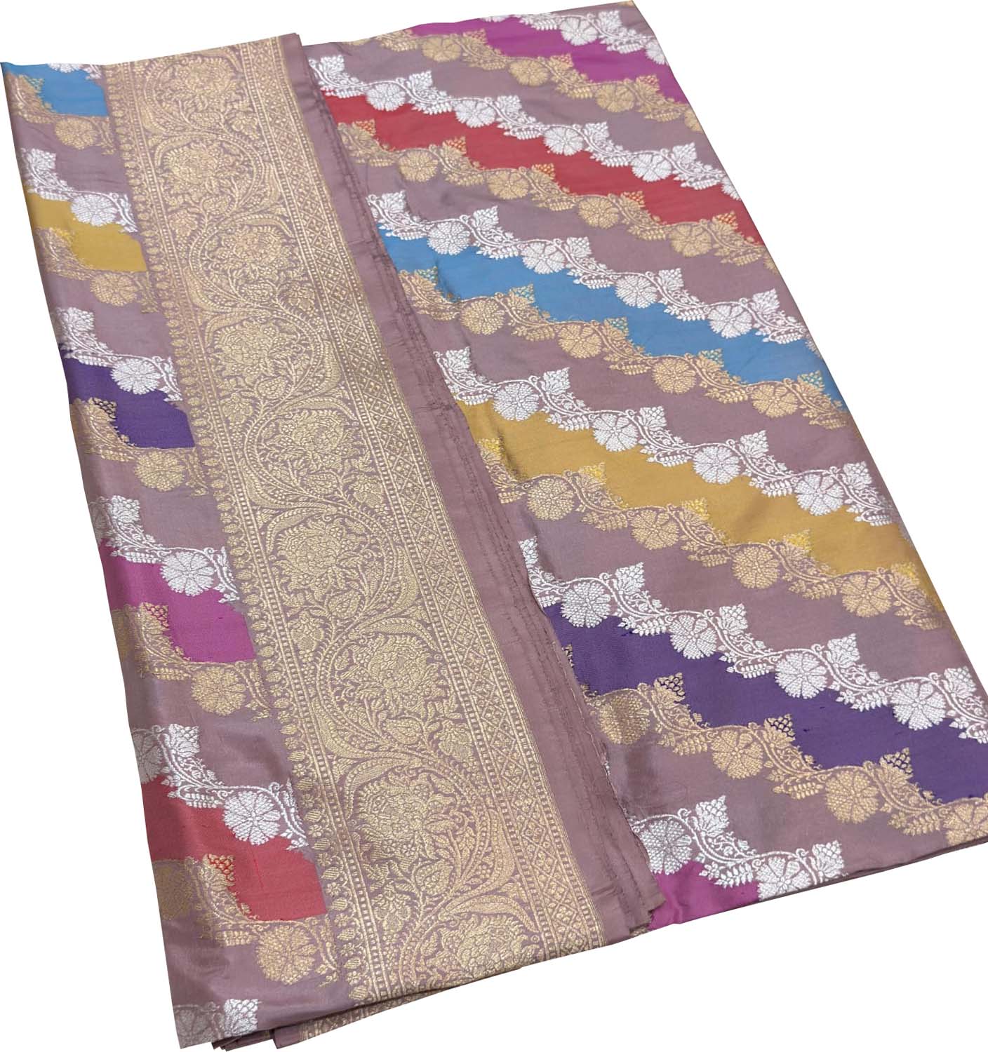 Multicolor Banarasi Handloom Pure Katan Silk Rangkat Saree