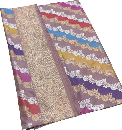 Multicolor Handloom Banarasi Pure Katan Silk Saree