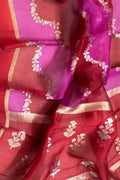 Multicolor Banarasi Kora Organza Saree — Sona Roopa Flower Weave, Wedding