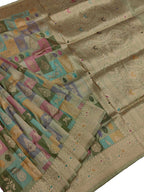 Multicolor Banarasi Kadwa Meenakari Silk Saree Handloom Zari Weave Festive