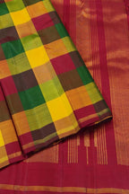 Multicolor Handloom Kanjeevaram Pure Silk Saree