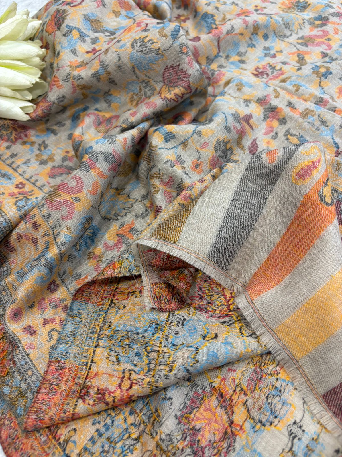 Multicolor Pashmina Kashmiri Needle Work Shawl IS3K4BI226061801