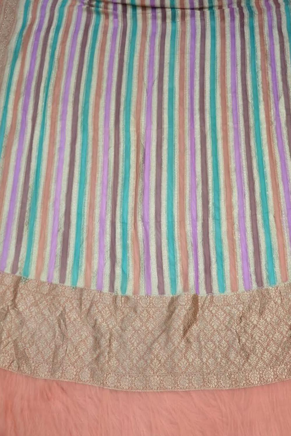 Multicolor Pure Georgette Banarasi Brush Dye Dupatta PD1B1AL426090404