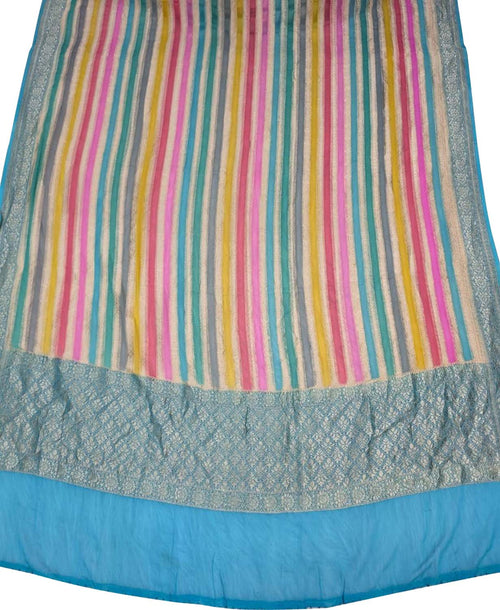 Multicolor Pure Georgette Banarasi Brush Dye Dupatta PD1B1AL426090409