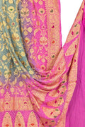 Multicolor Pure Georgette Bandhani Neem Zari Dupatta