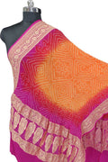 Multicolor Pure Georgette Bandhani Rai Bandhej Dupatta