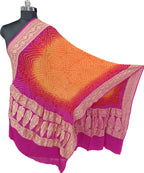 Multicolor Pure Georgette Bandhani Rai Bandhej Dupatta