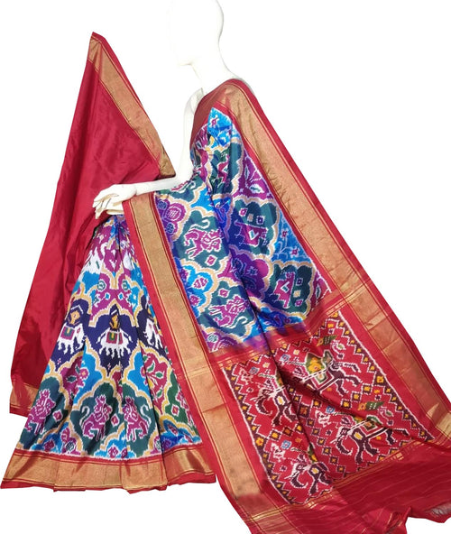 Multicolor Pure Silk Pochampalli Ikat Handloom Saree