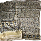 Off White Ajrakh Block Printed Modal Silk Unstitched Suit Set