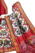 Off White Pure Silk Pochampalli Ikat Handloom Saree