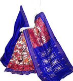 Off White Pure Silk Pochampalli Ikat Handloom Saree