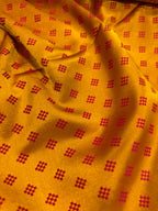 Yellow-Orange Shot Banarasi Mashru Silk Saree — Zari Florals, Festive