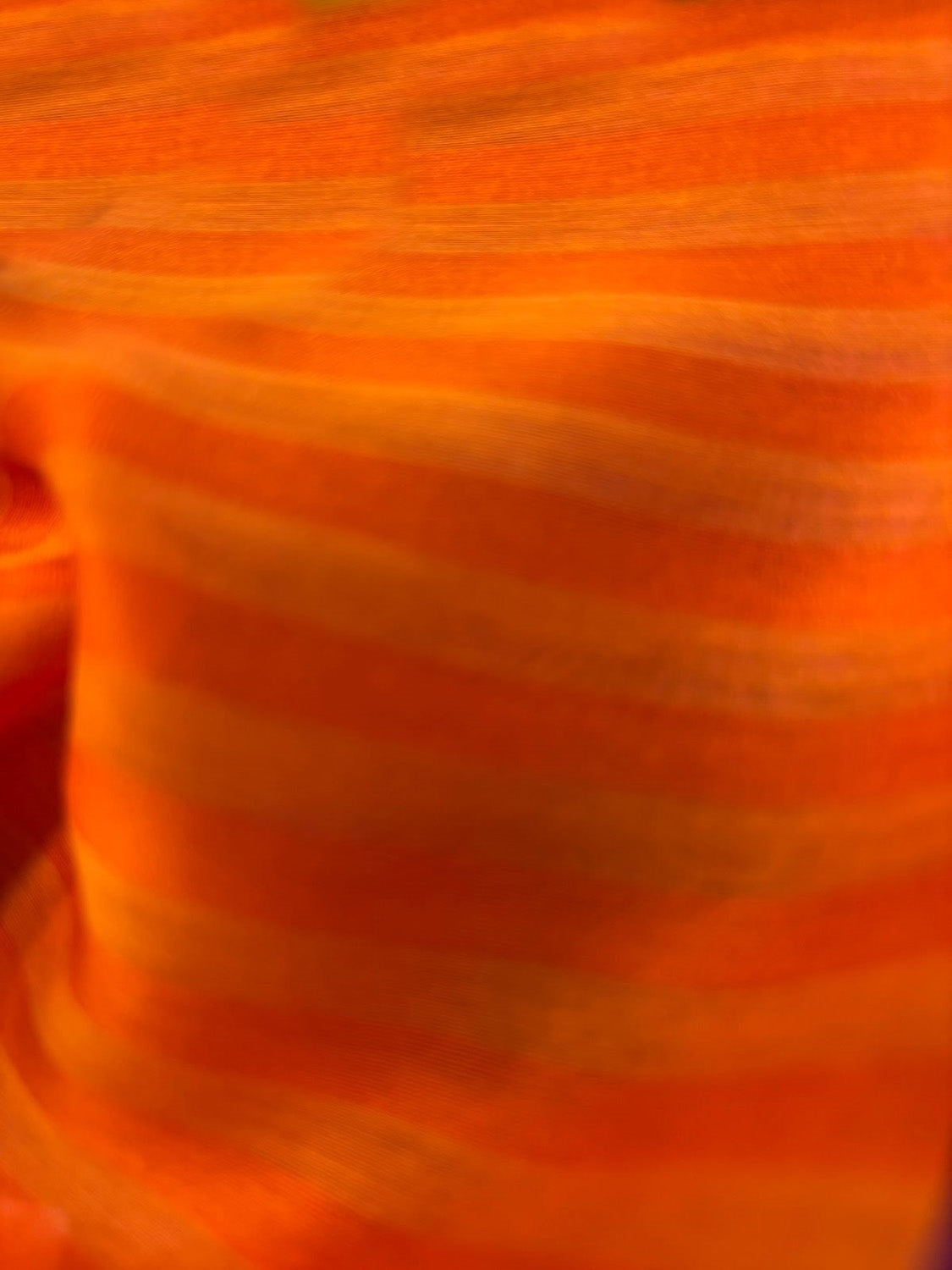 Orange Handloom Banarasi Cotton Silk Stripe Design Fabric