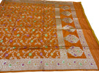 Orange Banarasi Katan Silk Dupatta Handloom Woven Festive