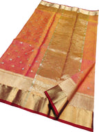 Orange Chanderi Pure Katan Silk Saree Festive