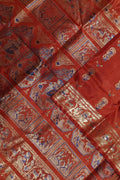 Orange Swarnachari Pure Silk Saree Handloom Woven Festive