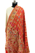 Orange Pure Georgette Banarasi Bandhani Meenakari Dupatta