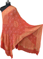 Orange Pure Georgette Bandhani Rai Bandhej Dupatta