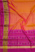 Orange Pure Single Ikat Patan Patola Handloom Saree