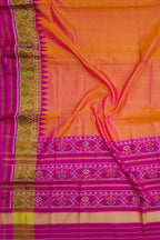 Orange Pure Single Ikat Patan Patola Handloom Saree
