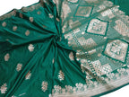 Green Banarasi Silk Saree: Elegant Emerald Beauty - Luxurion World