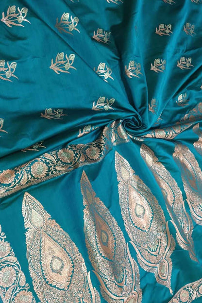 Regal Blue Banarasi Silk Saree - Classic Elegance - Luxurion World
