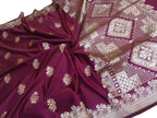 Elegant Maroon Banarasi Silk Saree - Luxurion World