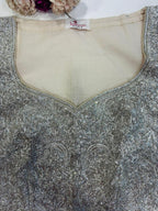 Silver Hand Embroidered Dabka And Sequins Work Blouse - Luxurion World