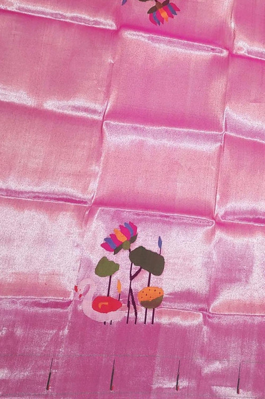 Beautiful Pink Paithani Brocade Blouse Piece - Luxurion World