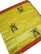 Yellow Paithani Handloom Brocade Blouse Piece - Luxurion World