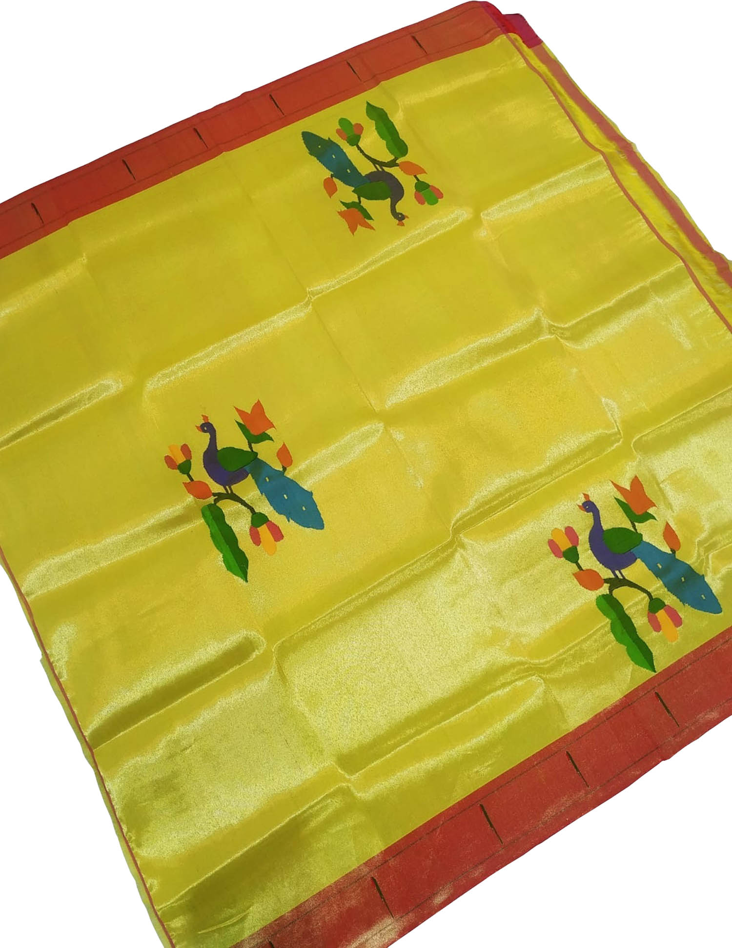 Yellow Paithani Handloom Brocade Blouse Piece - Luxurion World