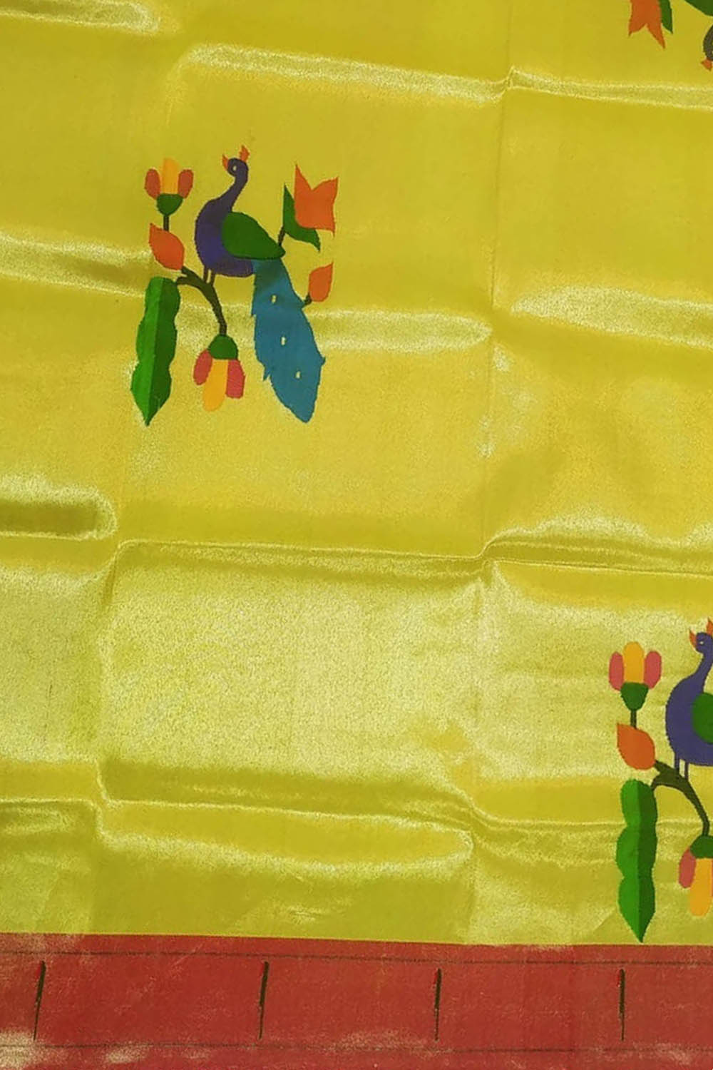 Yellow Paithani Handloom Brocade Blouse Piece - Luxurion World