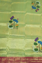 Green Paithani Handloom Brocade Blouse Piece - Luxurion World