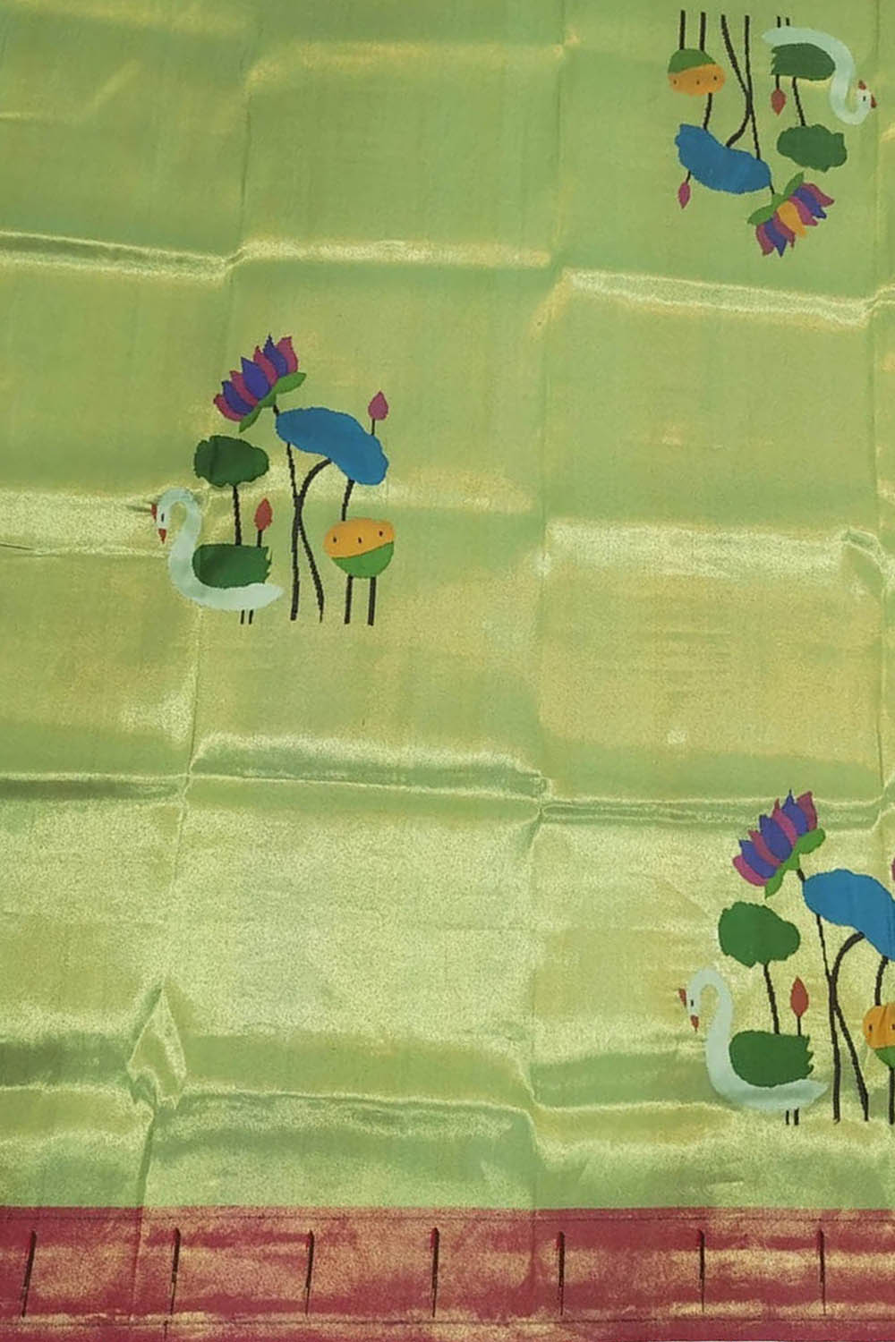 Green Paithani Handloom Brocade Blouse Piece - Luxurion World