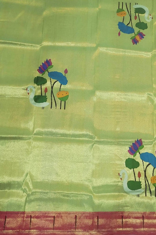 Green Paithani Handloom Brocade Blouse Piece - Luxurion World