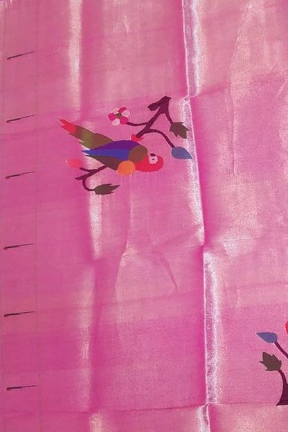 Elegant Pink Paithani Brocade Blouse Piece - Luxurion World