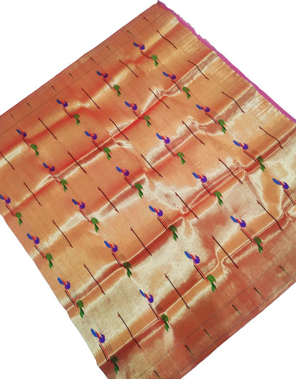 Exquisite Golden Paithani Handloom Brocade Blouse - Luxurion World