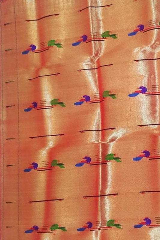 Exquisite Golden Paithani Handloom Brocade Blouse - Luxurion World